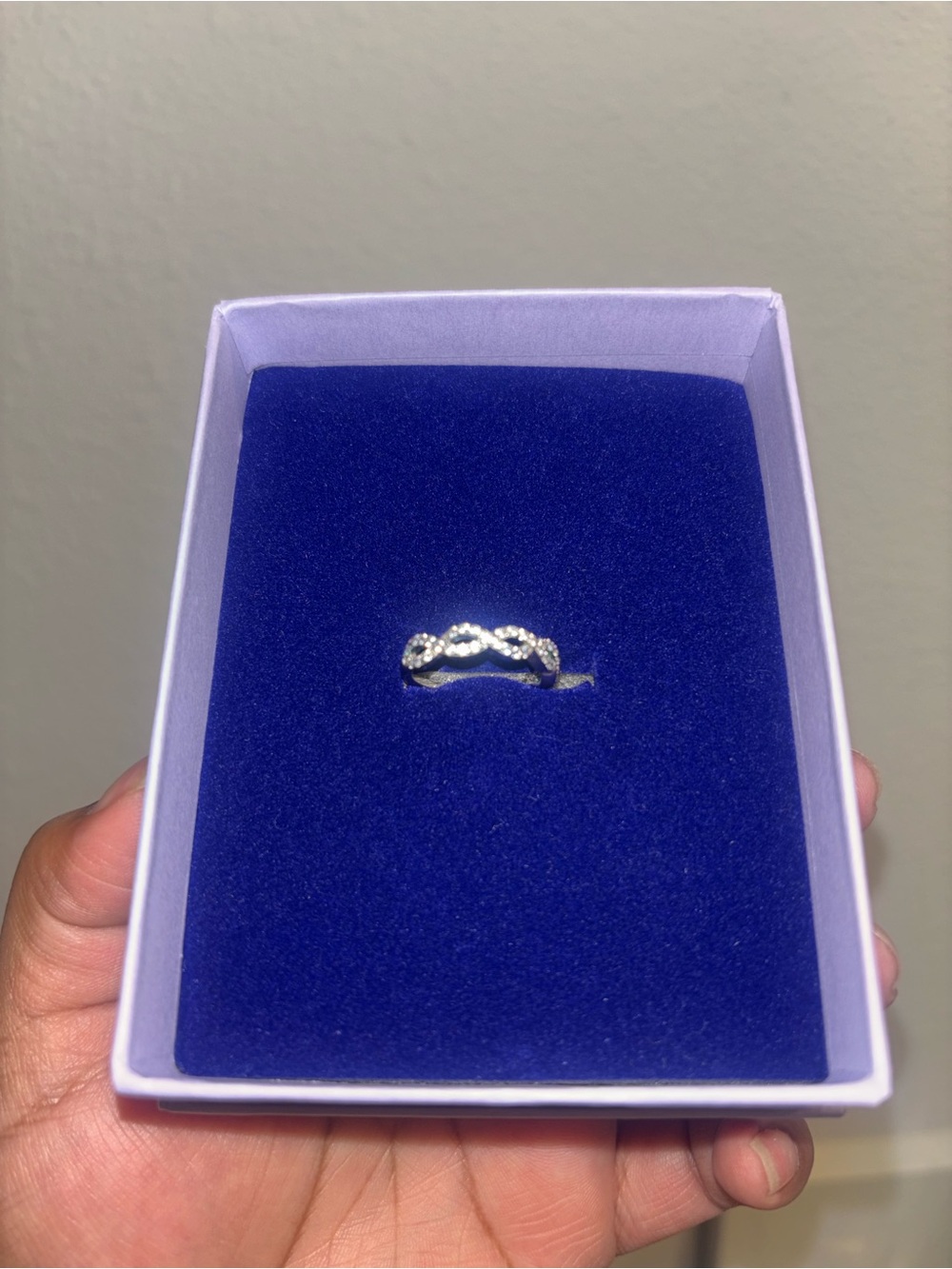 Silver Twisted Infinity CZ Ring - Women's Silver Band